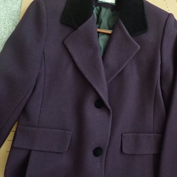 VTG MDP Deep Eggplant Wool Long Coat - Picture 6 of 16